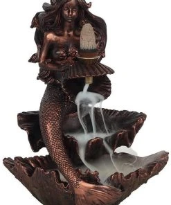 Something Different Bronze Effect Mermaid Backflow Incense Burner