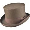 Euro Accessories Brown Wool Felt Steampunk Top Hat