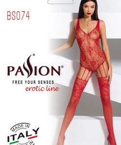 Passion Lingerie Passion Bodystocking BS074 Red