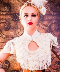 Burleska Dita Top Cream Ladies Steampunk Clothing