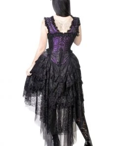 Ladies Gothic Clothing Burleska King Brocade Ophelie Dress Purple