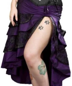 Ladies Gothic Clothing Burleska Gothic Pin Up Skirt Purple