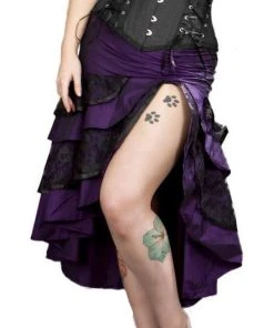 Ladies Gothic Clothing Burleska Gothic Pin Up Skirt Purple