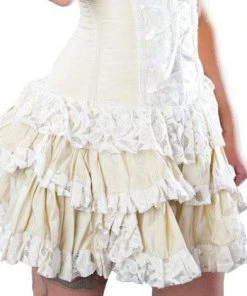 Ladies Steampunk Clothing Burleska Sophia Mini Skirt Cream