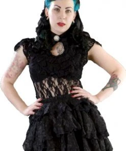 Burleska Dita Top Black Ladies Steampunk Clothing