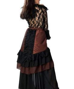 Ladies Steampunk Clothing Burleska Catriana Maxi Skirt Brass