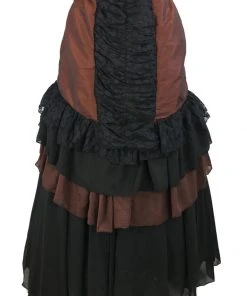 Ladies Steampunk Clothing Burleska Catriana Maxi Skirt Brass