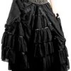 Burleska Victorian Gothic Skirt Black Chiffon