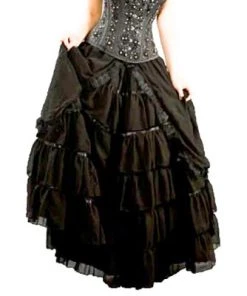 Burleska Victorian Gothic Skirt Black Chiffon
