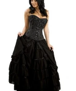 Burleska Victorian Gothic Skirt Black Chiffon