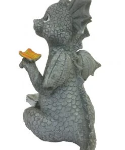Dragons Reading Dragon With Butterfly Ornament Garden
