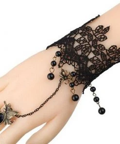 Lace Jewellery Black Lace Gothic Butterfly Slave Bracelet Gothic Jewellery