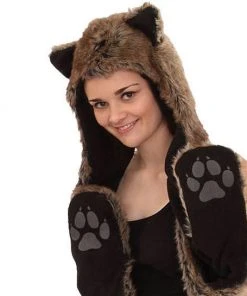 Angel Clothing Cat Bear Or Wolf Hood With Scarf And Pockets - Hat