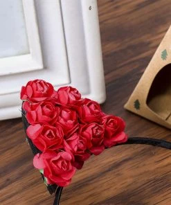 Gothic Hair Accessories Rose Cat Ear Headband, 4 Colours Hair Pins, Combs, Hairbands