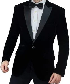Kaymans Cavani Rosa Black Velvet Tuxedo Jacket