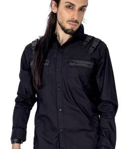 Innocent Clothing Mens Gothic Clothing Chemical Black Delano Shirt