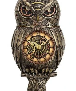 Nemesis Now Chronology Wisdom Steampunk Owl Clock Steampunk Homeware