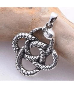 Seventh Sense Coiled Snake Pendant Silver Gothic Jewellery