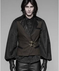 Punk Rave Formal Waistcoat Brown