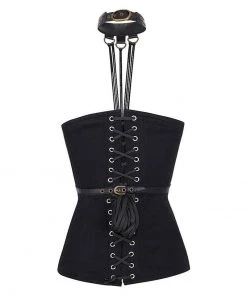 VG London Ladies Steampunk Clothing Faux Leather Corset Accessory Harness