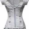 VG London Corsets White Brocade Overbust Steampunk Corset - (Size 20 Inch +) 1 VG London Corsets White Brocade Overbust Steampunk Corset - (Size 20 Inch +)