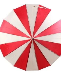 Soake Red And Cream Pagoda Umbrella / Parasol