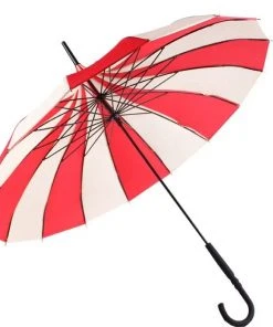 Soake Red And Cream Pagoda Umbrella / Parasol