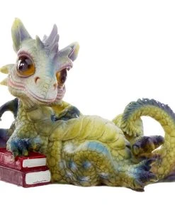 Puckator Cute Green Baby Dragon Lying With Books