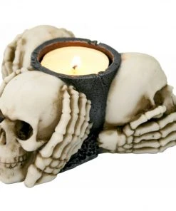 Nemesis Now Three Wise Skulls Tealight Holder