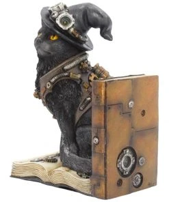 Nemesis Now Purring Pioneer Steampunk Cat Bookend Steampunk Homeware