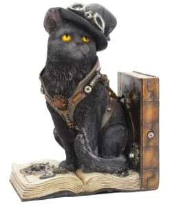 Nemesis Now Purring Pioneer Steampunk Cat Bookend Steampunk Homeware