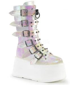 All Footwear Demonia DAMNED-225 Boots Pearl