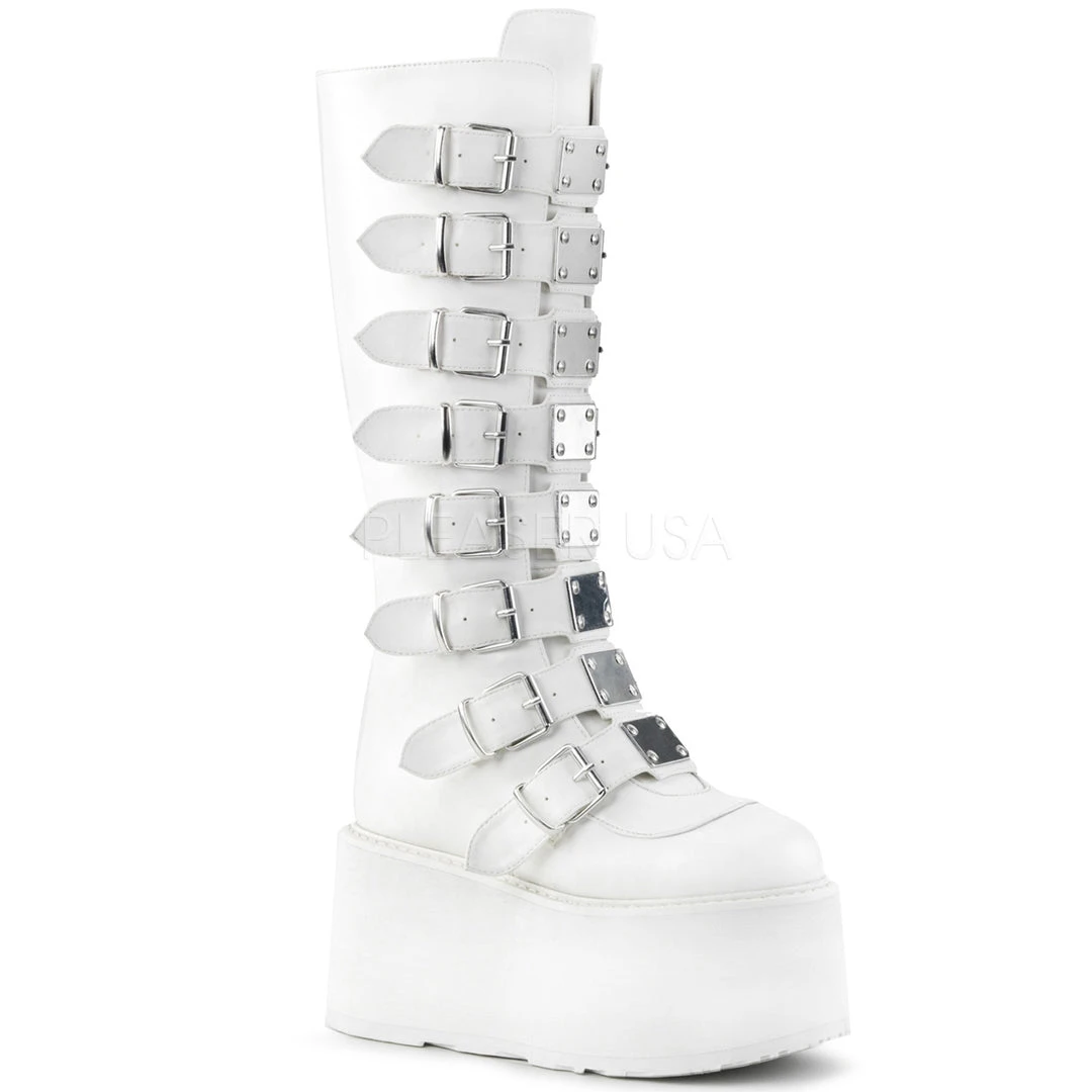 All Footwear Demonia DAMNED-318 Boots White 8 All Footwear Demonia DAMNED-318 Boots White