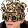 Carnival Dark Baron Steampunk Half Face Mask With LED Lights