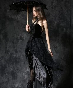 Ladies Gothic Clothing Dark In Love Lace Parasol