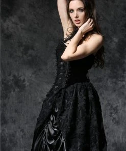 Dark In Love Gothic Elegant Velvet Corset Top