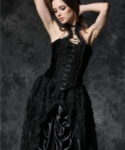 Dark In Love Gothic Elegant Velvet Corset Top