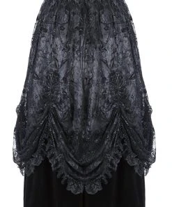 Dark In Love Velvet Lace Flocked Skirt Ladies Gothic Clothing