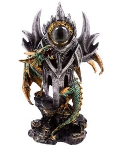Puckator All Homeware Dark Legends Eye Of The Sword Green Dragon Figurine