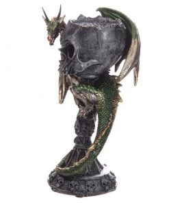 Puckator Dark Legends Green Dragon Skull Goblet Tealight Holder