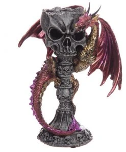 Puckator Dark Legends Purple Dragon Skull Goblet Tealight Holder All Homeware