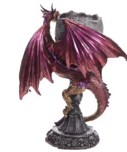 Puckator Dark Legends Purple Dragon Skull Goblet Tealight Holder All Homeware