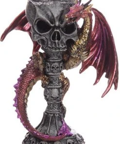 Puckator Dark Legends Purple Dragon Skull Goblet Tealight Holder All Homeware