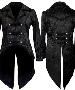 Dark Star Black Brocade Coat Ladies Steampunk Clothing