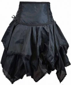All Ladies Clothing Dark Star High Waisted Handkerchief Skirt Black