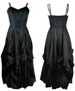 Dark Star Black Polysilk Dress Ladies Gothic Clothing