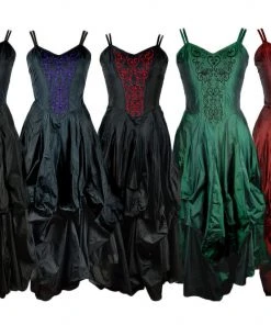 Dark Star Black Polysilk Dress Ladies Gothic Clothing