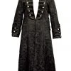 Dark Star Gothic Frock Coat Black Brocade Mens Gothic Clothing