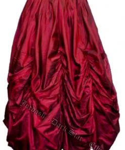 Dark Star Maroon Poly Silk Skirt