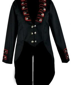 Dark Star Black/Red Tailcoat Jacket Mens Gothic Clothing